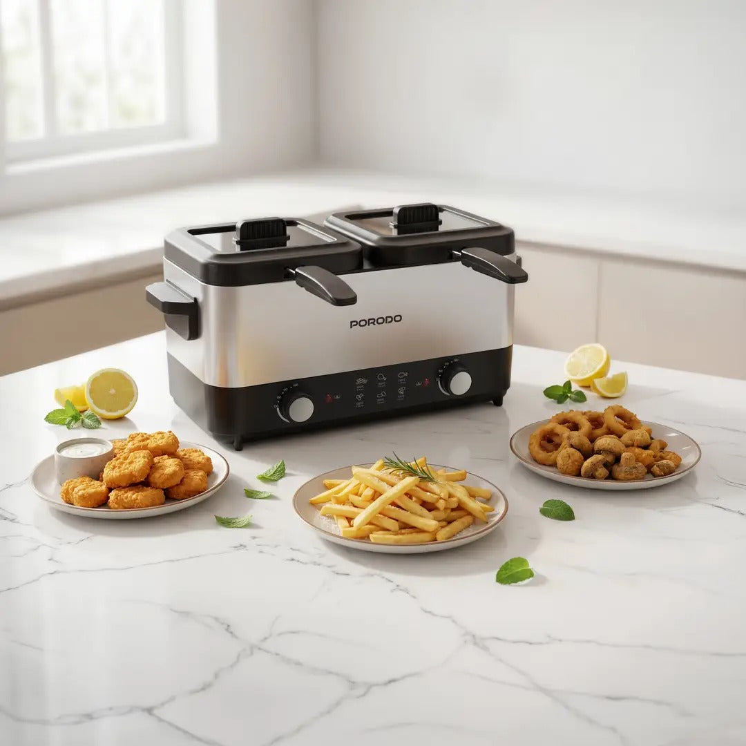 Electric dual basket deep fryer 1800W - photo 2