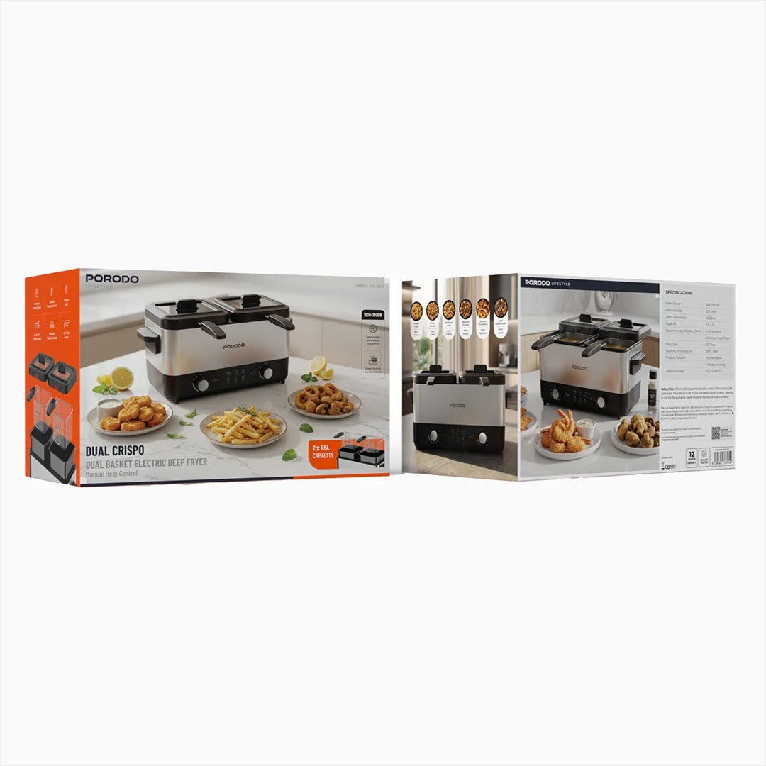Electric dual basket deep fryer 1800W - photo 3