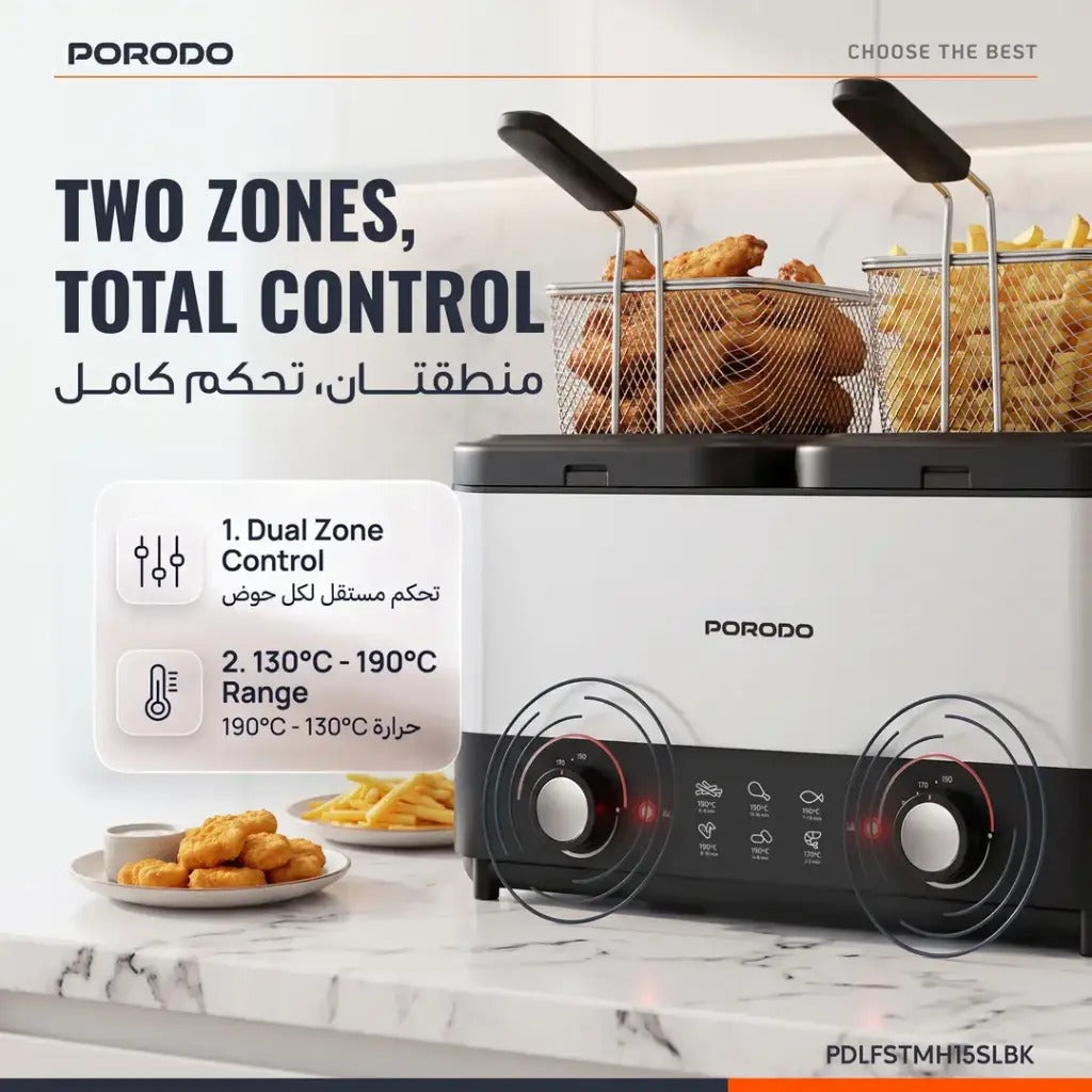 Electric dual basket deep fryer 1800W - photo 4
