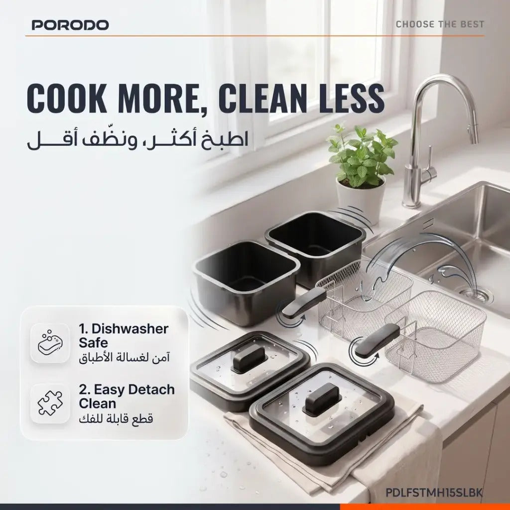 Electric dual basket deep fryer 1800W - photo 6