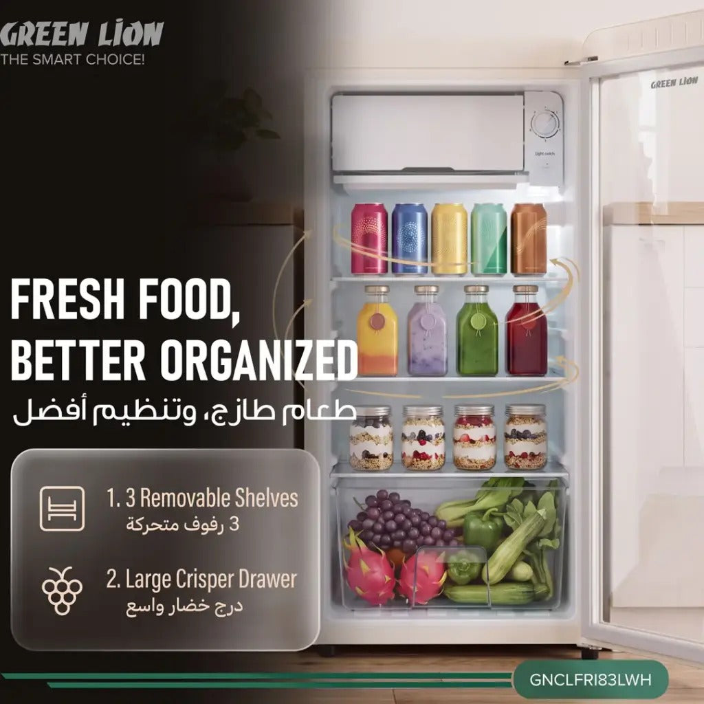 Green Lion Classic 83L white mini fridge - photo 5