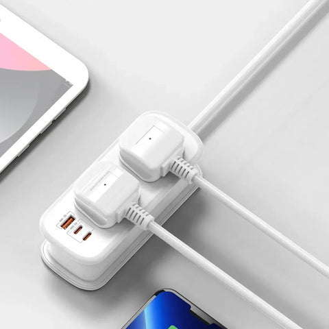 Green Lion GS-600 power strip with USB-C PD 30W in white - main photo