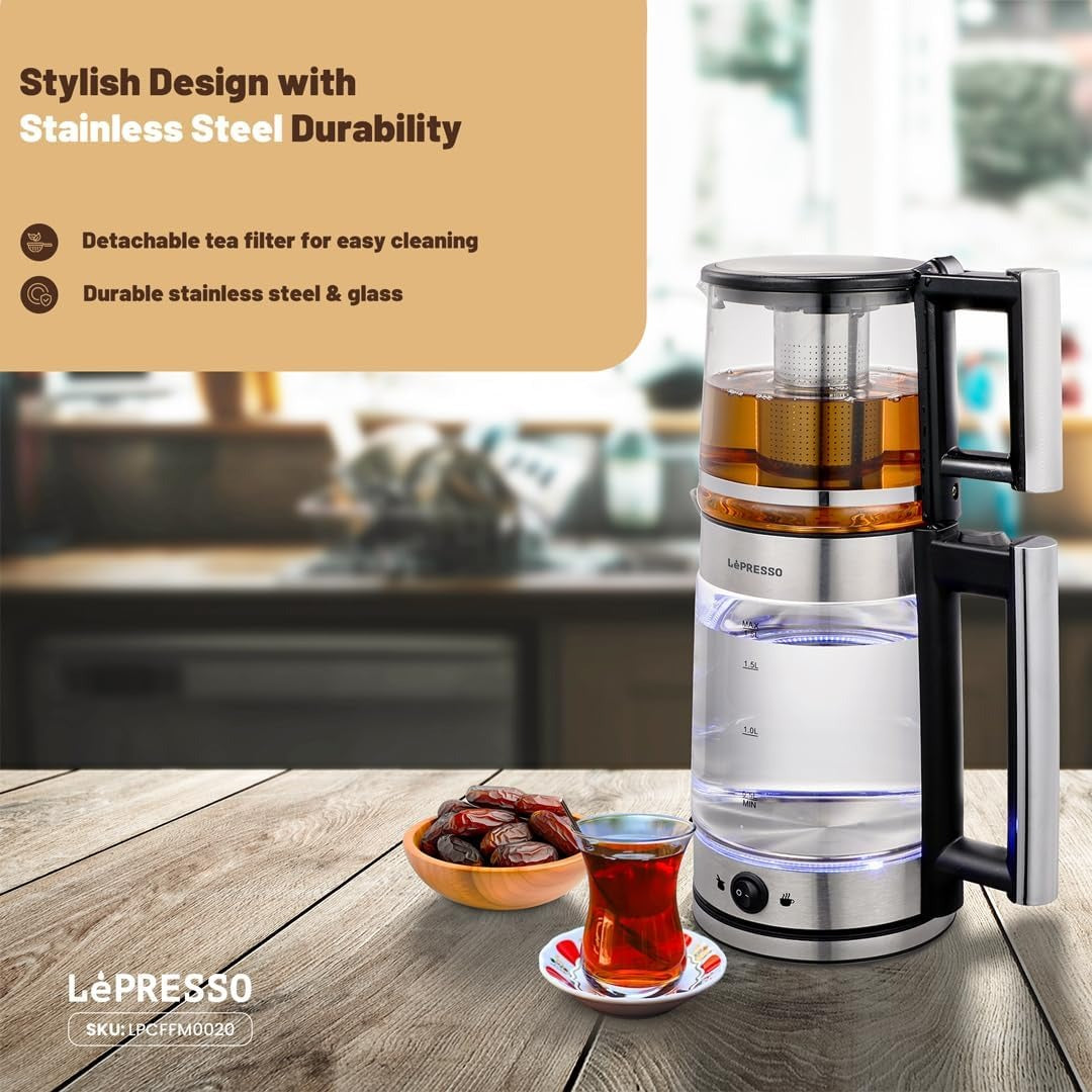 LePresso Turkish tea maker with glass kettle - photo 3