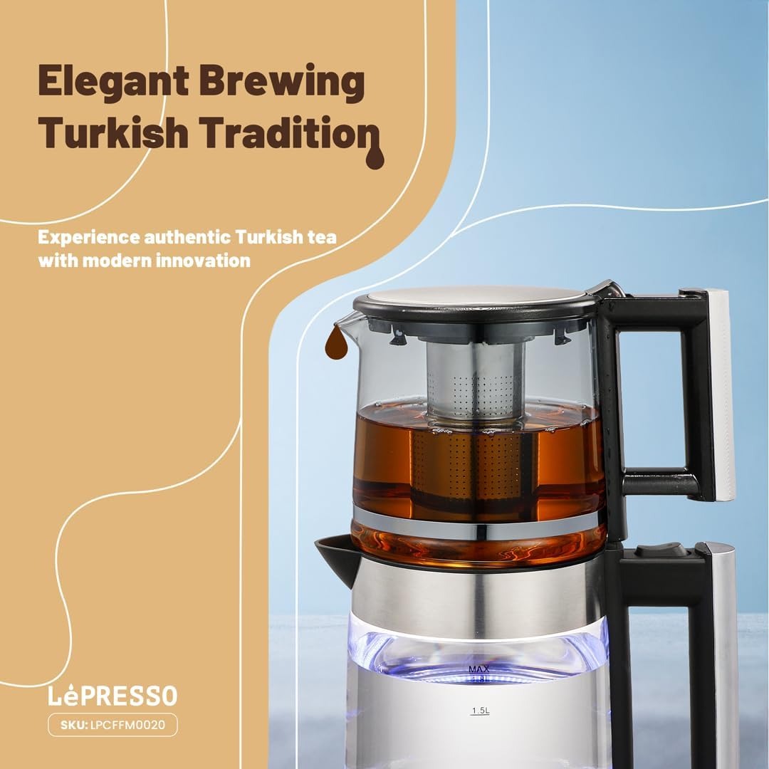 LePresso Turkish tea maker with glass kettle - photo 4