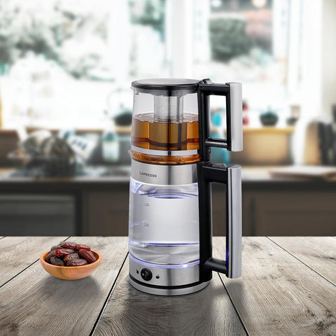 LePresso 1.8L Turkish tea maker with glass kettle and teapot - main photo