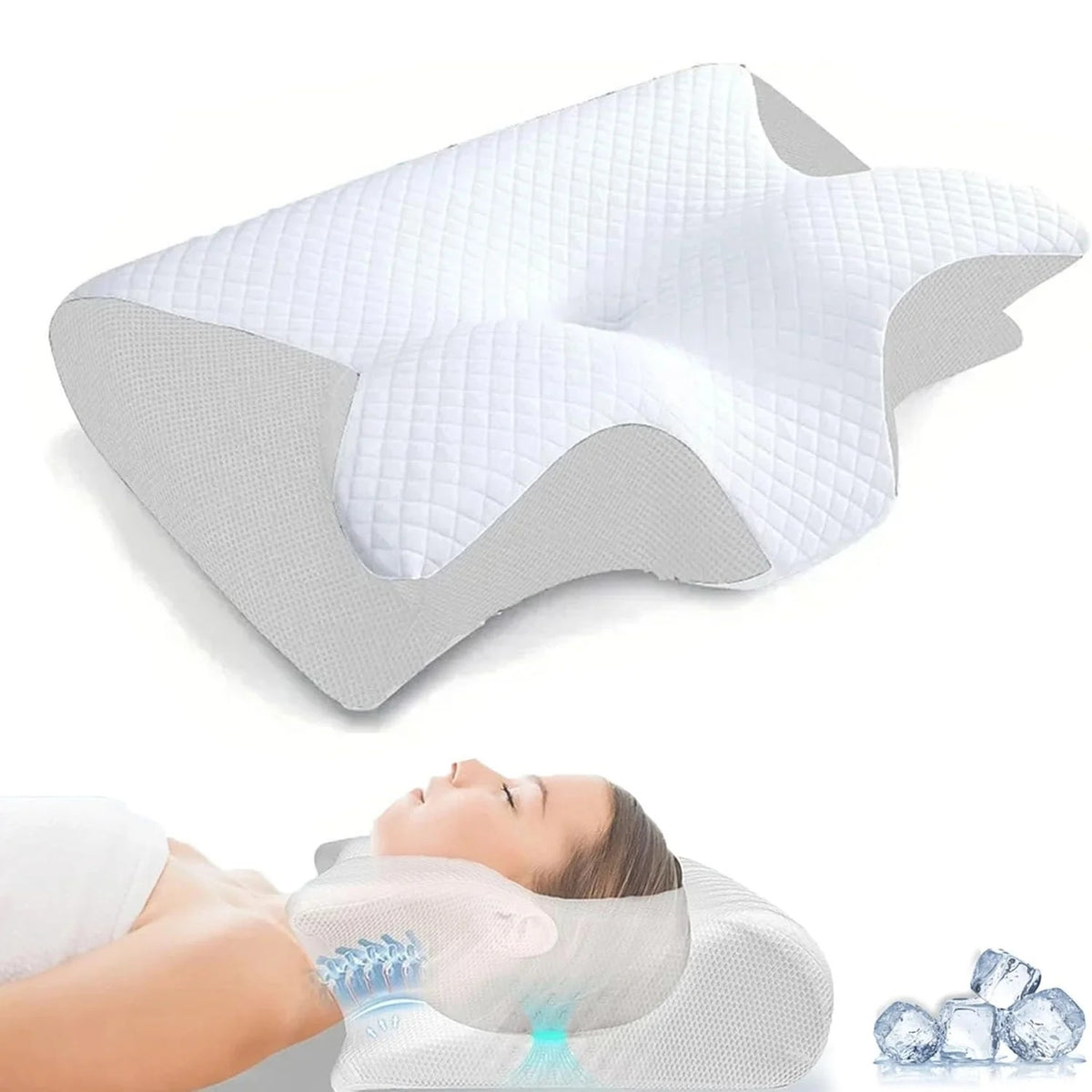 Memory foam neck pillow with ice silk cover - photo 9