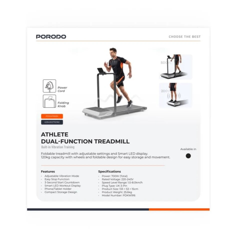 Porodo Athlete treadmill with vibration - photo 4