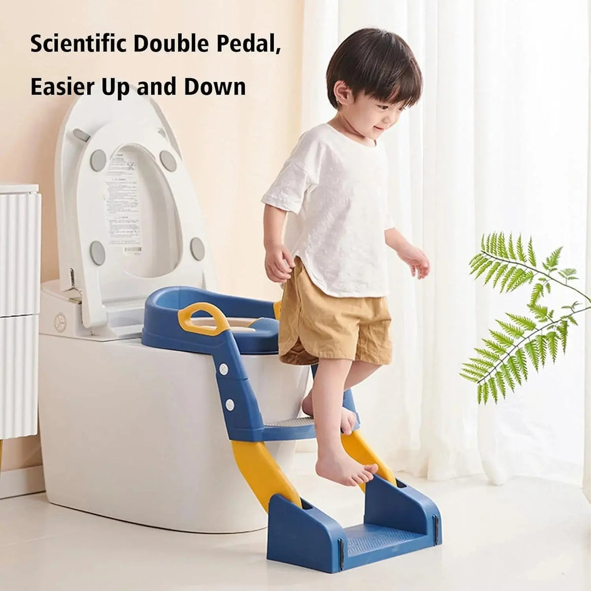 Toddler toilet seat with foldable ladder for boys and girls age 1 to 7 - main photo