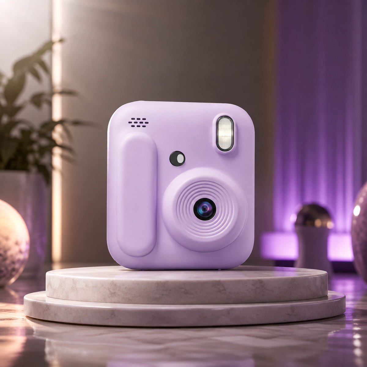 Digital mini print camera with printed instant photo