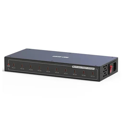 Green Lion 10-port PD charging station 200W in black
