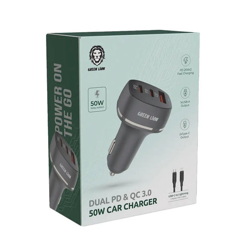 Green Lion 50W car charger USB-C and USB-A ports