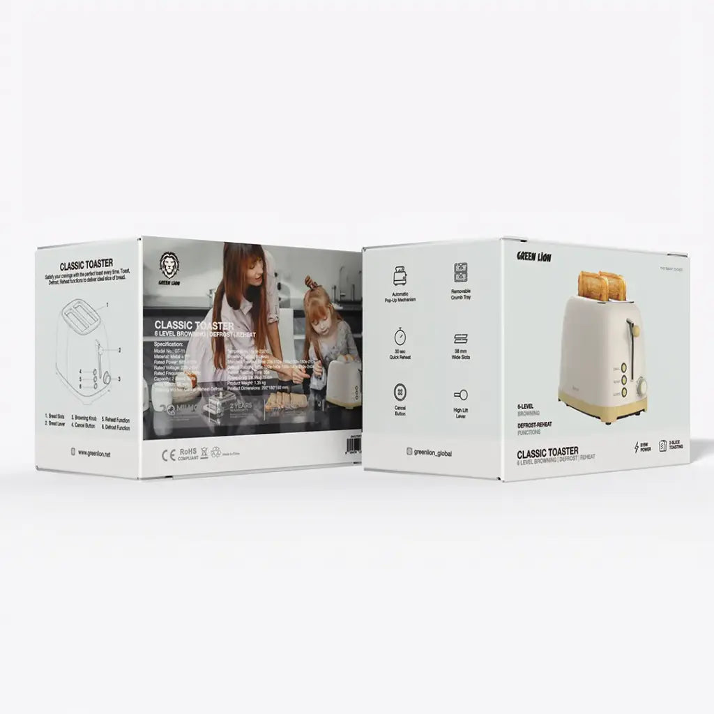 Green Lion classic retro toaster in beige