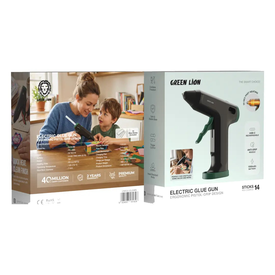 Green Lion electric glue gun with ergonomic pistol grip