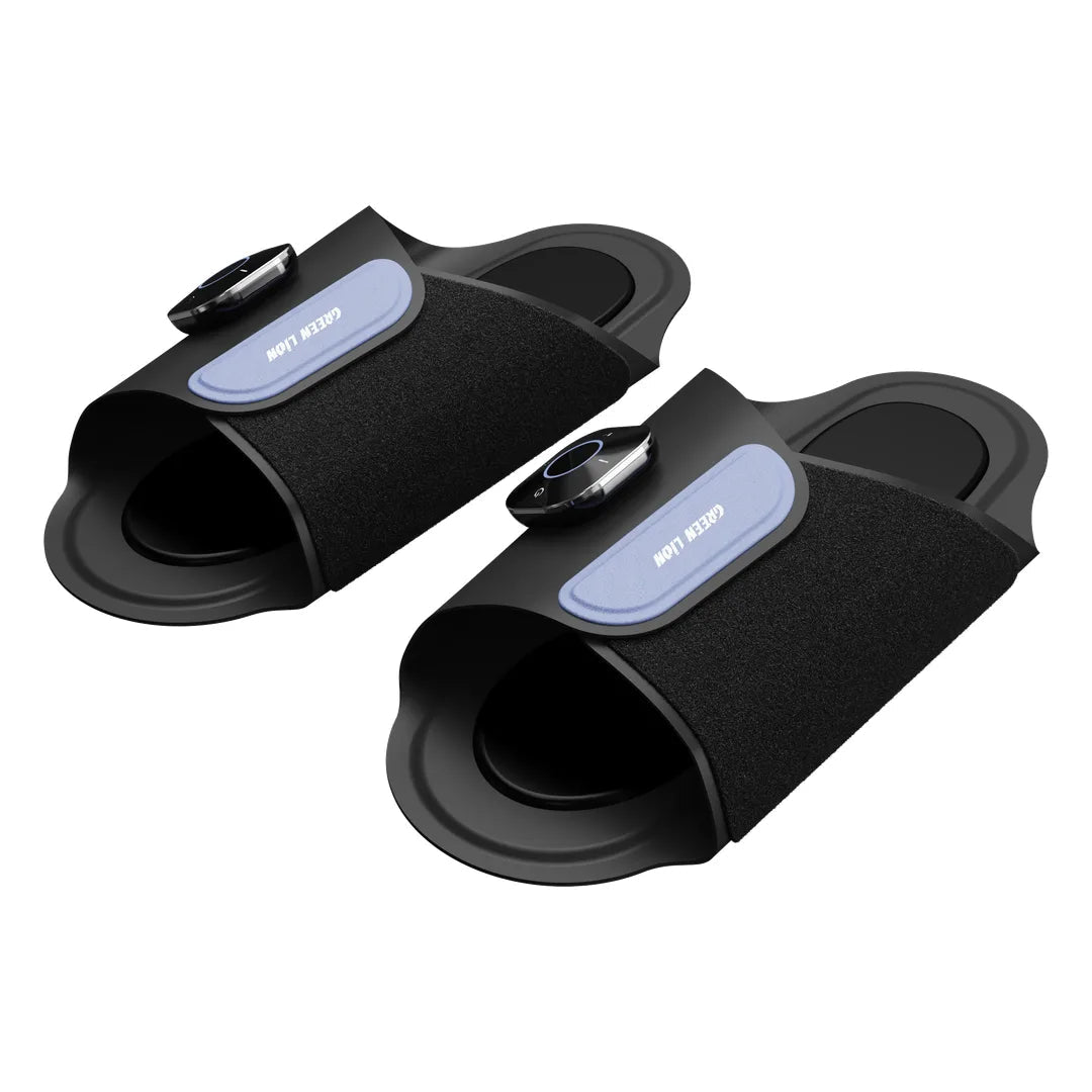 Green Lion EMS foot massage slippers in black