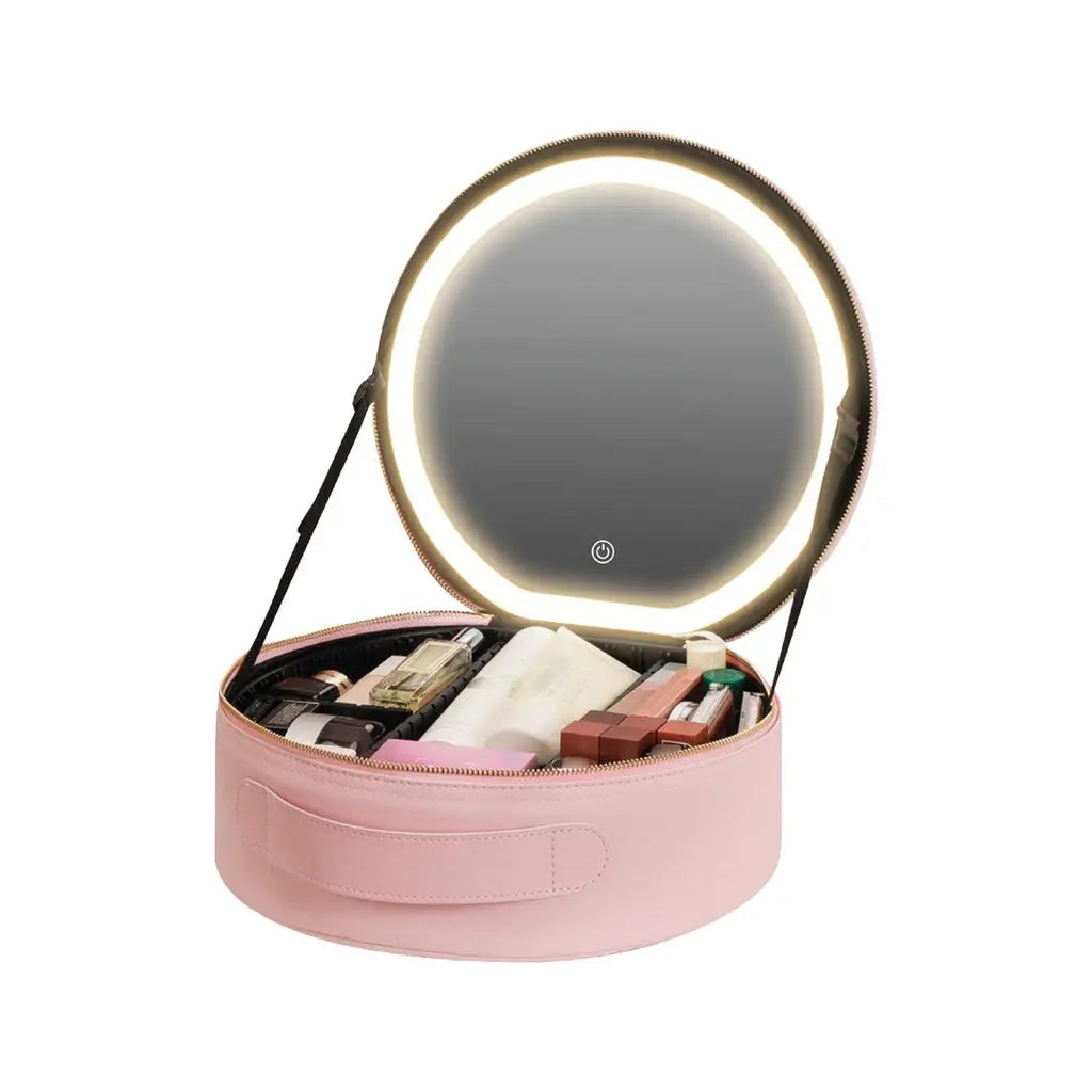 Green Lion makeup organizer with carry handle for travel