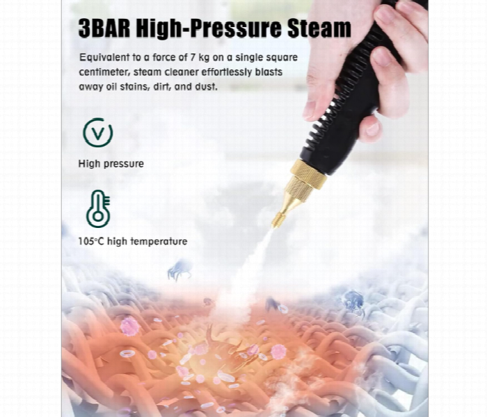 High pressure steam cleaner in use