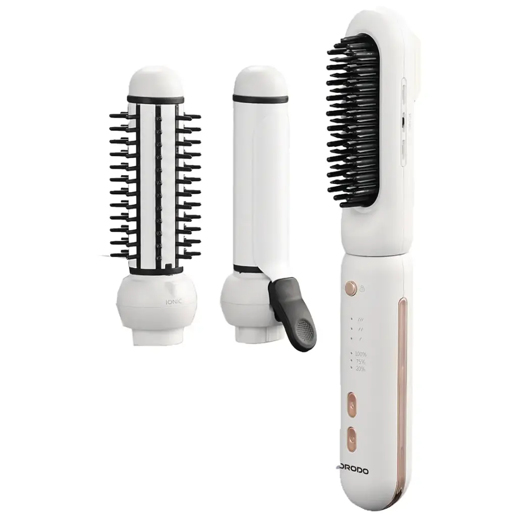 Porodo 3-in-1 cordless hair straightener and curler in white