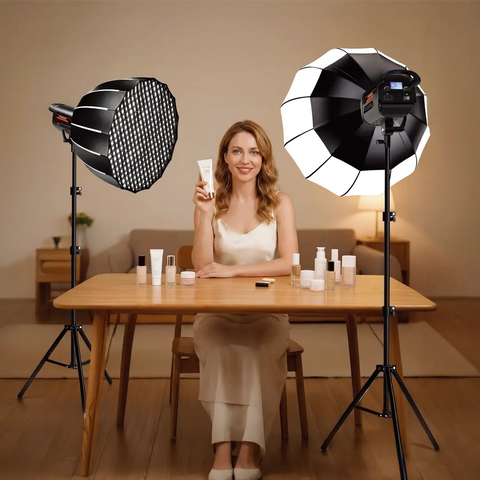 Porodo Cannes Studio professional live photography light in black