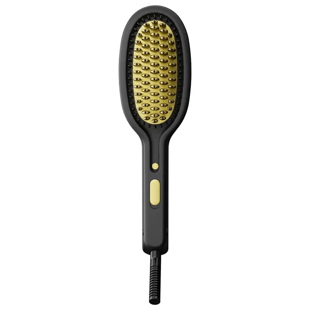 Porodo ceramic hair straightener in black and gold