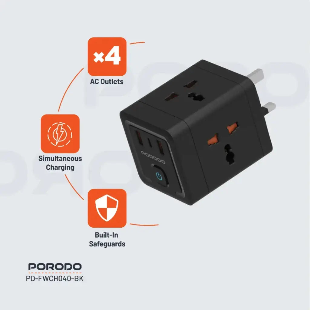 Porodo power block USB charging ports