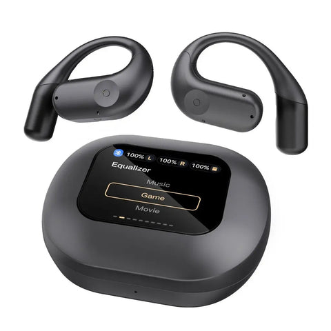 Powerology air conduction ENC earbuds with display charging case