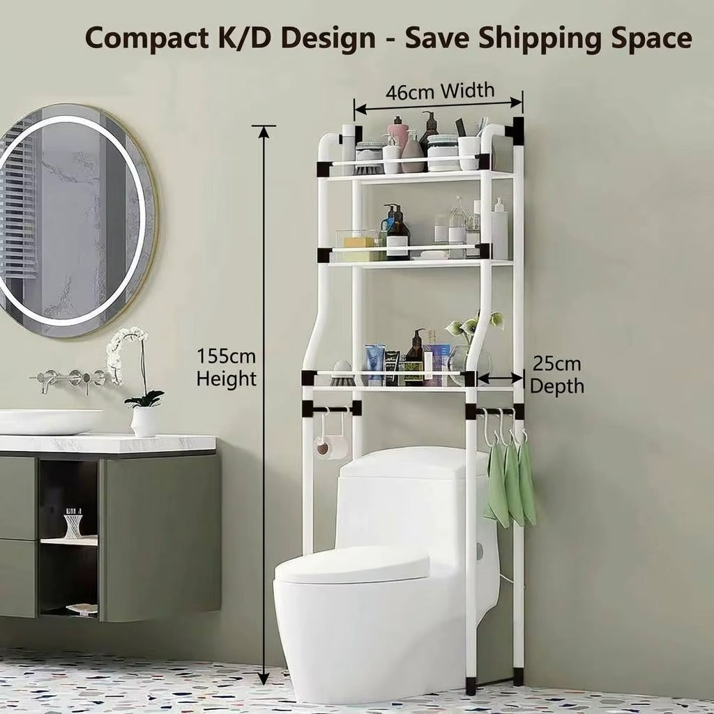 Bathroom toilet storage rack – storing towels and toiletries